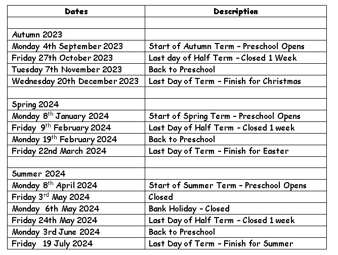 Term Dates